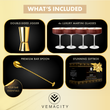 Load image into Gallery viewer, Gift set of coupe cocktail glasses with gold jigger and bar spoon