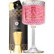 Load image into Gallery viewer, Personalised Gin Glass + Your Choice of Initial - Vemacity. Each set comes with a gold cocktail spoon and double-sided jigger