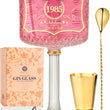 Load image into Gallery viewer, 40th birthday gin glass gift set with embossed design and bar accessories