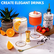 Load image into Gallery viewer, Vemacity premium gin glass gift set including embossed crystal glasses, gold jigger, and cocktail bar spoon