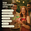 Load image into Gallery viewer, Group of friends holding colourful martinis in ribbed glasses with gold rim.