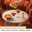 Load image into Gallery viewer, Hand pouring espresso martinis into Vemacity ribbed martini glasses with gold rim, ideal for gifting, weddings, and celebrations.