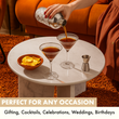 Load image into Gallery viewer, Hand pouring espresso martinis into Vemacity ribbed martini glasses, styled with jigger and chips, ideal for gifting and celebrations.