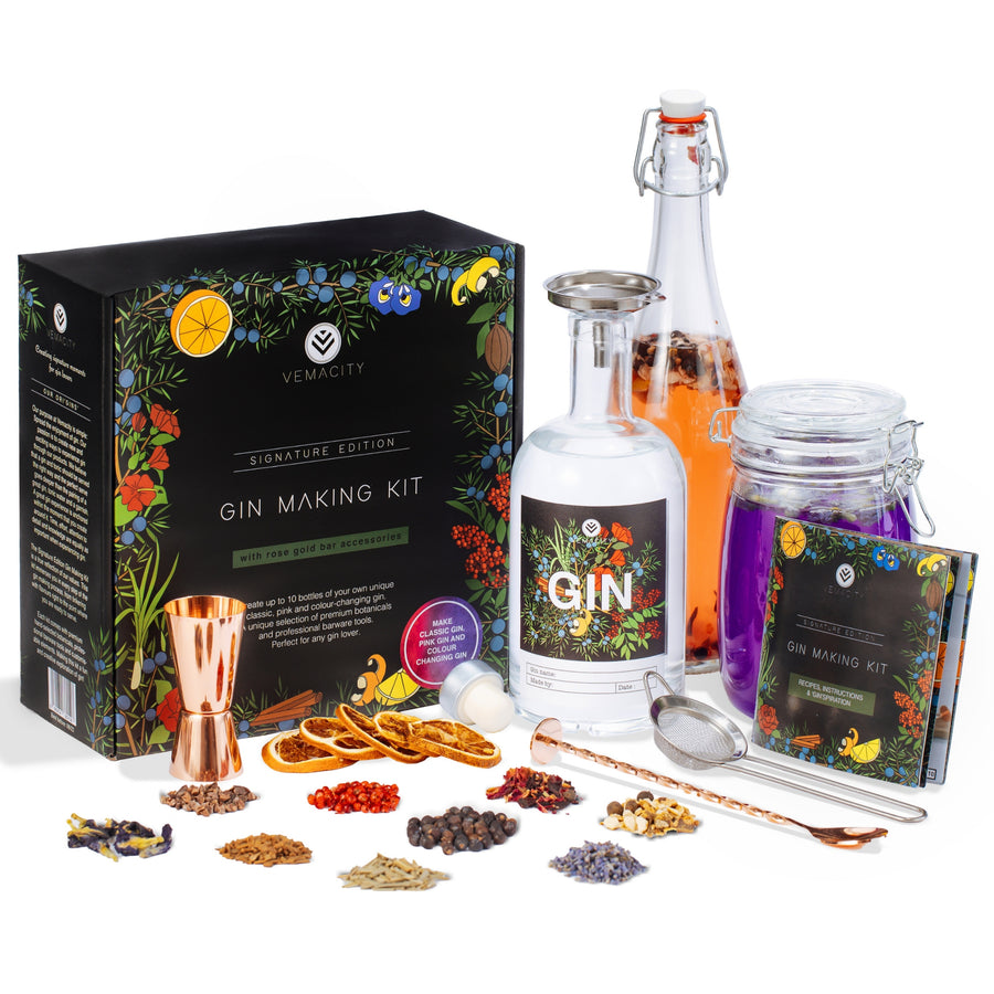 The Signature Edition Gin Making Kit with Gold Bar Accessories