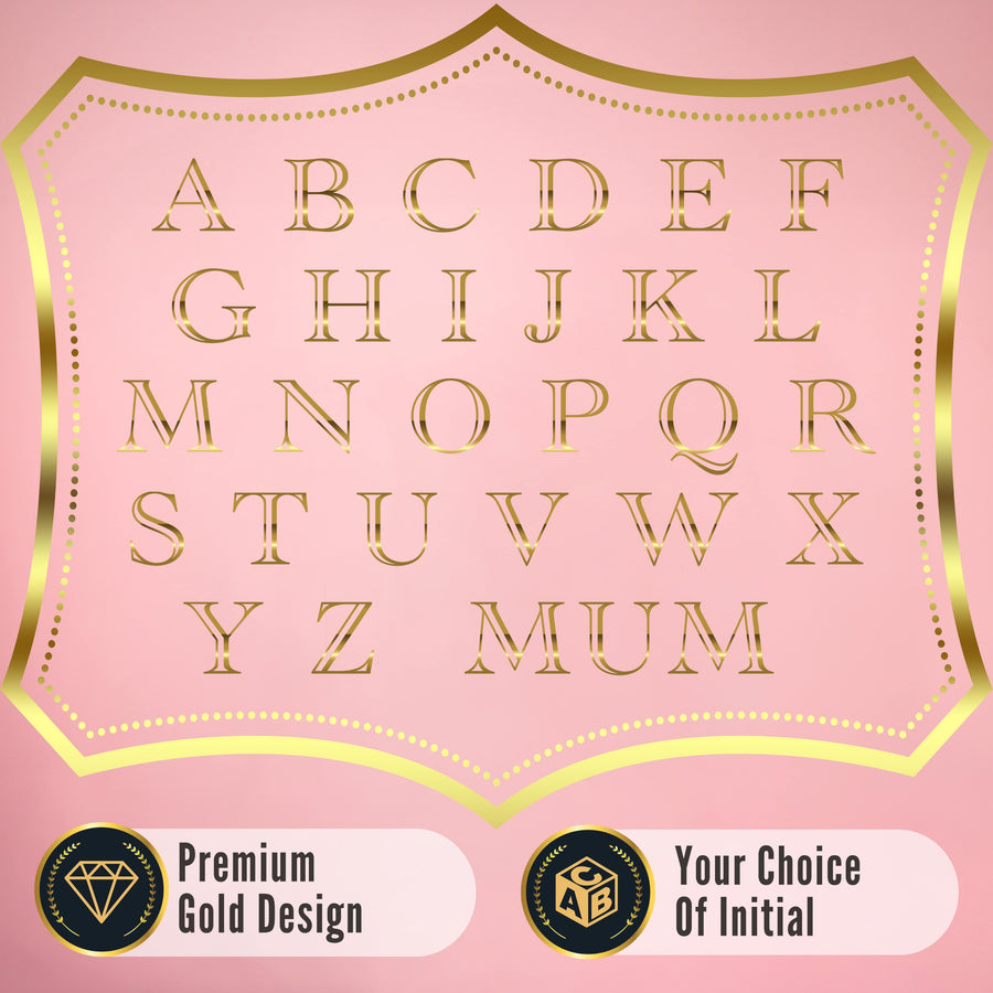 Personalised Gin Glass with Gold Rims + Your Choice of Initial | Large Gin Glasses for Women with Gold Cocktail Spoon & Jigger