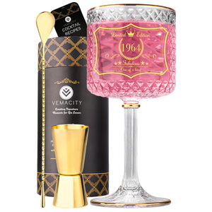 Personalised Birthday Gin Glass with Gold Rims + The Year