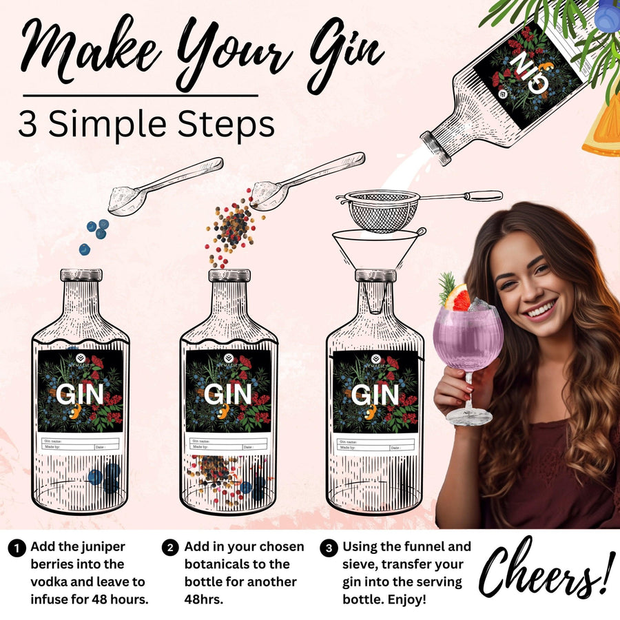 The Signature Edition Gin Making Kit with Gold Bar Accessories - Vemacity