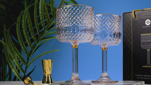Luxury Embossed Gin Glasses Set of 2 for Gin Lovers – Vemacity