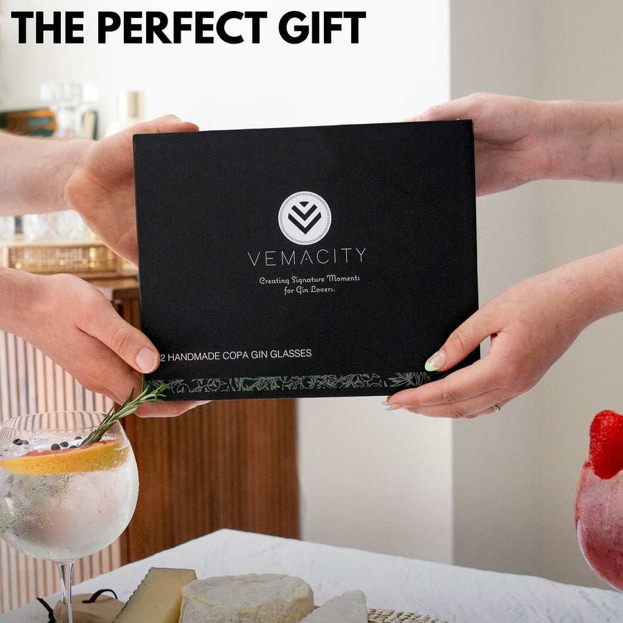 Handmade Crystal Copa Gin Glasses in a Beautiful Box - Vemacity